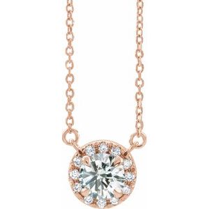 14K Rose 9/10 CTW Natural Diamond 18" Necklace Siddiqui Jewelers