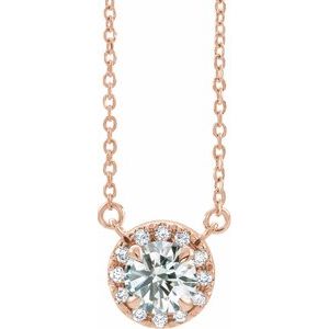 14K Rose 7/8 CTW Lab-Grown Diamond French-Set 16-18" Necklace Siddiqui Jewelers