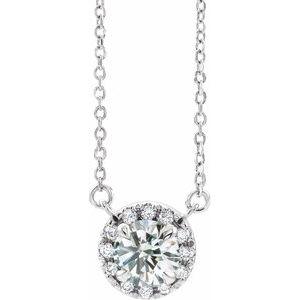 14K White 9/10 CTW Natural Diamond 18" Necklace Siddiqui Jewelers