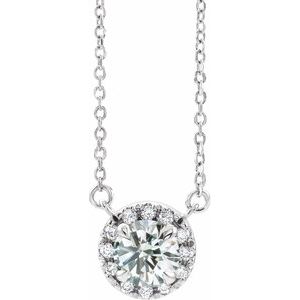 14K White 1/8 CTW Natural Diamond 16" Necklace Siddiqui Jewelers