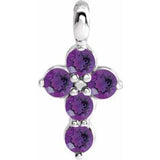 14K White Amethyst Cross Pendant - Siddiqui Jewelers