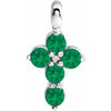 14K White Emerald Cross Pendant - Siddiqui Jewelers