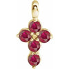 14K Yellow Chatham® Created Ruby Cross Pendant - Siddiqui Jewelers