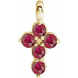 14K Yellow Chatham® Created Ruby Cross Pendant - Siddiqui Jewelers