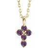 14K Yellow Alexandrite Cross 16-18" Necklace - Siddiqui Jewelers