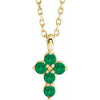 14K Yellow Emerald Cross 16-18" Necklace - Siddiqui Jewelers