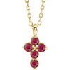 14K Yellow Ruby Cross 16-18" Necklace - Siddiqui Jewelers