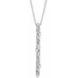 14K White .07 CTW Diamond Vintage-Inspired 16-18" Necklace - Siddiqui Jewelers