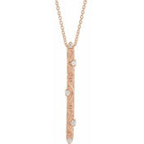 14K Rose .07 CTW Diamond Vintage-Inspired 16-18" Necklace - Siddiqui Jewelers