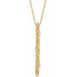 14K Yellow .07 CTW Diamond Vintage-Inspired 16-18" Necklace - Siddiqui Jewelers