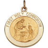 14K Yellow 15 mm First Communion Medal - Siddiqui Jewelers