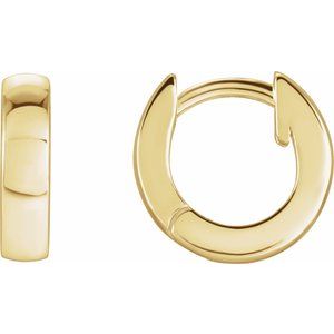 14K Yellow Hinged 9.5 mm Hoop Earrings Siddiqui Jewelers