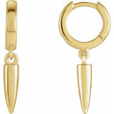 14K Yellow Hinged Hoop Spike Earrings - Siddiqui Jewelers