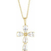 14K Yellow Sapphire Cross 16-18" Necklace - Siddiqui Jewelers