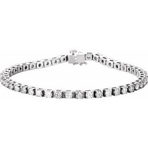 14K White 4 3/4 CTW Natural Diamond Line 7" Bracelet Siddiqui Jewelers