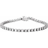 14K White 4 3/4 CTW Diamond Line 7" Bracelet - Siddiqui Jewelers