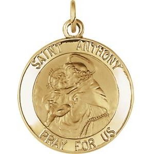 14K Yellow 18 mm St. Anthony Medal - Siddiqui Jewelers