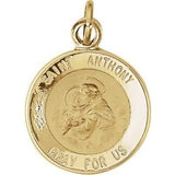14K Yellow 12 mm St. Anthony Medal - Siddiqui Jewelers