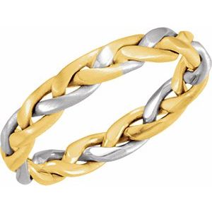 14K Yellow/White 3.5 mm Woven Band Size 7 - Siddiqui Jewelers