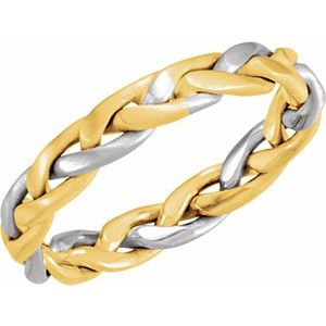 14K Yellow/White 3.5 mm Woven Band Size 5 - Siddiqui Jewelers