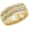 14K Yellow/White 8 mm Woven Band Size 9.5 - Siddiqui Jewelers