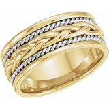 14K Yellow/White 8 mm Woven Band Size 9.5 - Siddiqui Jewelers