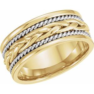 14K Yellow/White 8 mm Woven Band Size 9.5 - Siddiqui Jewelers