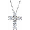 14K White 3/4 CTW Diamond Cross 18" Necklace -Siddiqui Jewelers