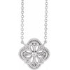 14K White Vintage-Inspired Clover 18" Necklace - Siddiqui Jewelers