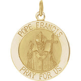 14K Yellow 18 mm Round Pope Francis Medal - Siddiqui Jewelers
