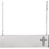 14K White .03 CTW Diamond Cross 16-18" Necklace - Siddiqui Jewelers