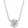 14K White 1/3 CT Diamond Solitaire 16" Necklace - Siddiqui Jewelers