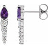 14K White Amethyst & 1/4 CTW Diamond Earrings - Siddiqui Jewelers