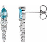 14K White Blue Zircon & 1/4 CTW Diamond Earrings - Siddiqui Jewelers