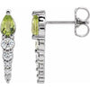 14K White Peridot & 1/4 CTW Diamond Earrings - Siddiqui Jewelers