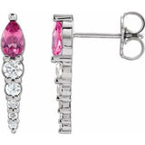 14K White Pink Tourmaline & 1/4 CTW Diamond Earrings - Siddiqui Jewelers