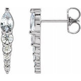14K White Sapphire & 1/4 CTW Diamond Earrings - Siddiqui Jewelers