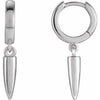 14K White Hinged Hoop Spike Earrings - Siddiqui Jewelers