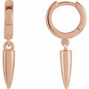 18K Rose Hinged Hoop Spike Earrings - Siddiqui Jewelers