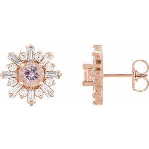 14K Rose Morganite & 3/4 CTW Diamond Earrings - Siddiqui Jewelers