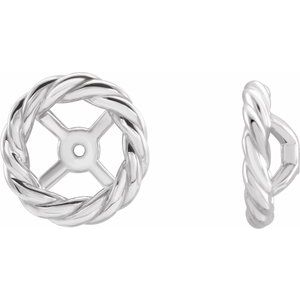 Platinum Rope Earring Jackets - Siddiqui Jewelers