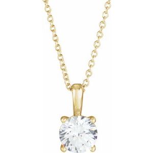 14K Yellow 1/4 CT Diamond 16-18" Necklace - Siddiqui Jewelers