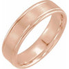 14K Rose 6 mm Grooved Band Size 11 - Siddiqui Jewelers