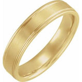 14K Yellow 5 mm Grooved Band Size 11 - Siddiqui Jewelers