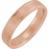 14K Rose 5 mm Grooved Band Size 10 - Siddiqui Jewelers