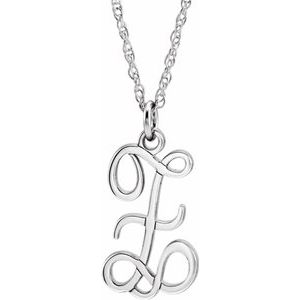 Sterling Silver Script Initial Z 16-18" Necklace - Siddiqui Jewelers