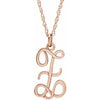 14K Rose Gold-Plated Sterling Silver Script Initial Z 16-18" Necklace - Siddiqui Jewelers