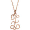 14K Rose Script Initial Z 16-18" Necklace - Siddiqui Jewelers