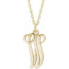 14K Yellow Script Initial W 16-18" Necklace - Siddiqui Jewelers