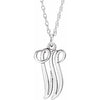 14K White Script Initial W 16-18" Necklace - Siddiqui Jewelers